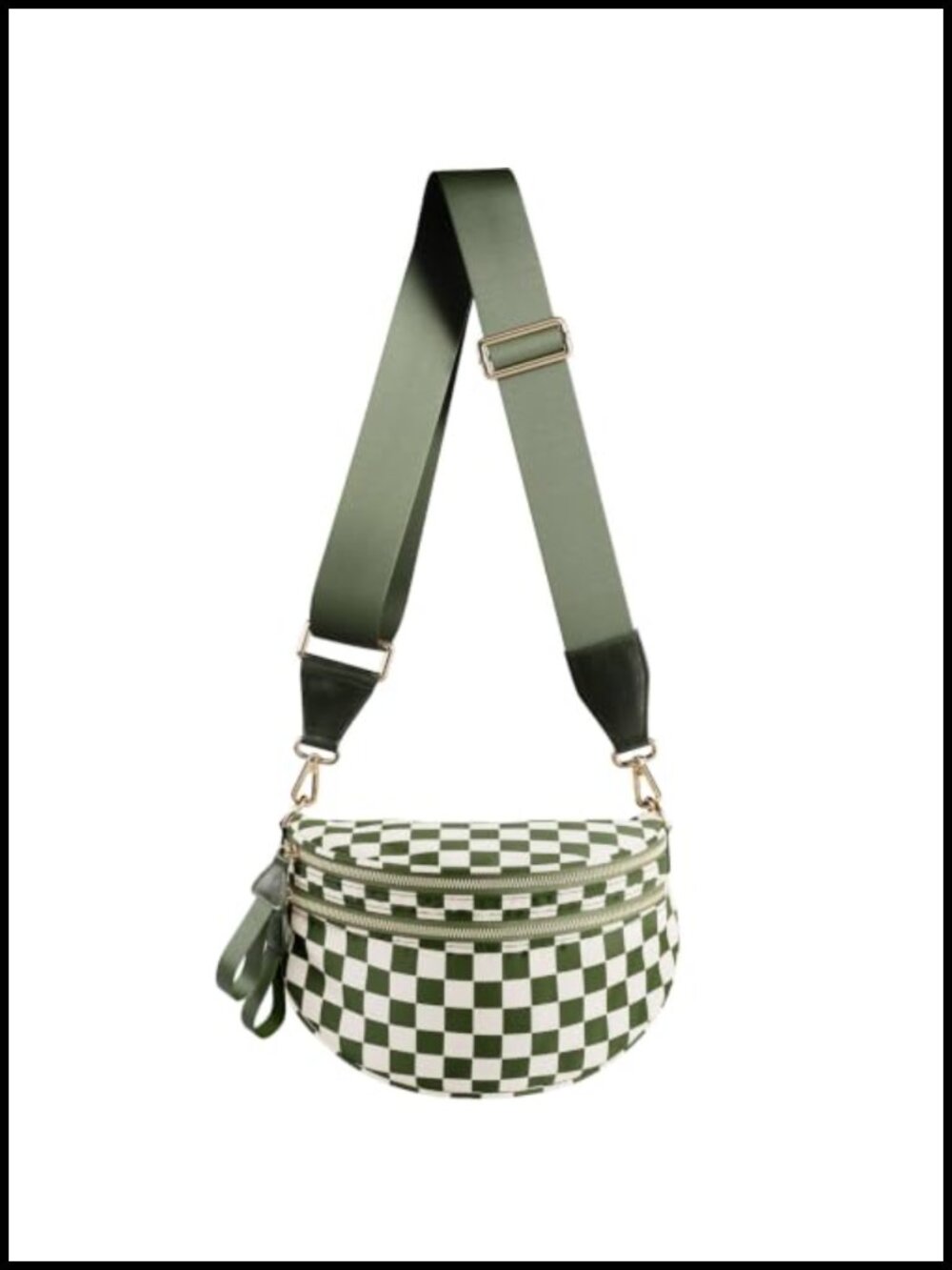 Checkered Crossbody Bag Bum Bag Sling Purse Travel Waist Pack